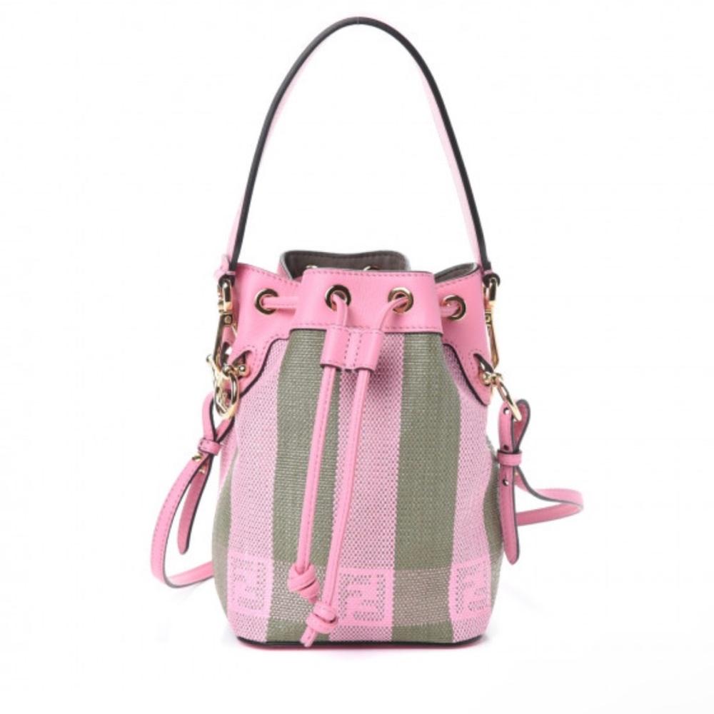 Authentic Fendi Pink & Green Mini Mon Tresor Bucket Bag!